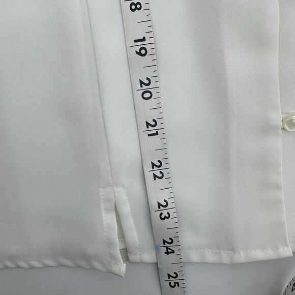 Vintage Karen Scott Button Up Blouse Fancy Collar Embroidered Ivory Womens Large - Picture 12 of 12